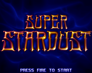 Super Stardust title screen for Amiga CD32